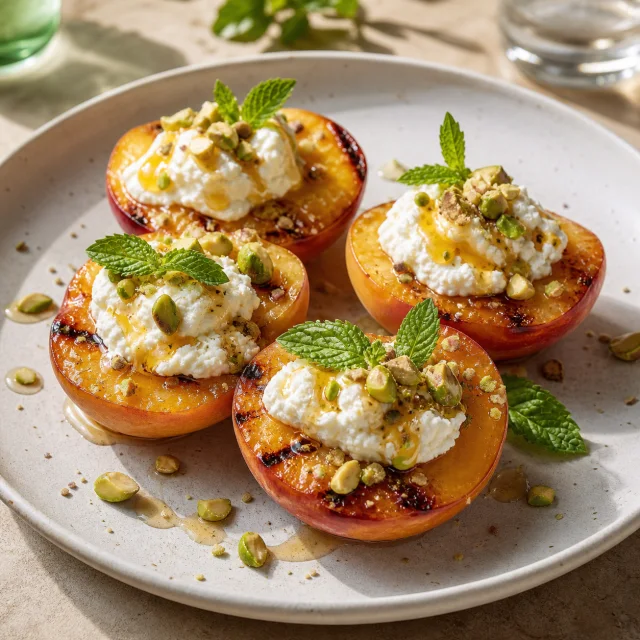 Grilled peaches from the summer menu